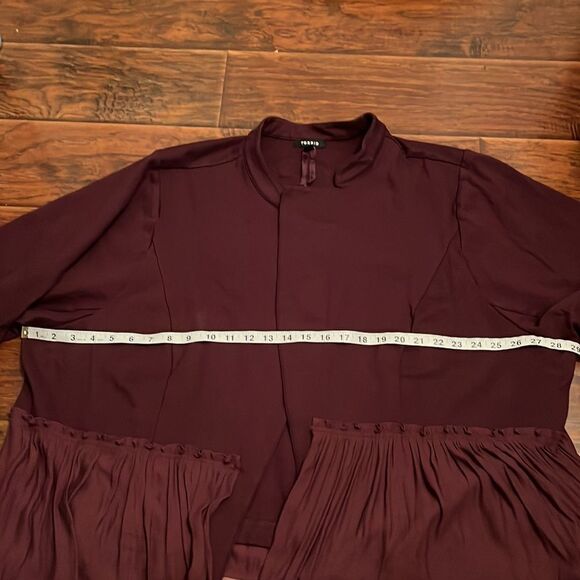 Torrid Purple Ponte Mixed Fabric Ruffle Peplum Blazer Jacket Contemporary - Picture 10 of 15